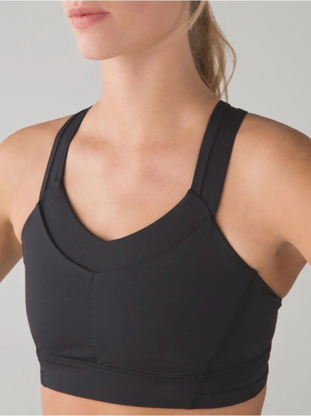 lululemon athletica Black Double-Strap Medium Support Sports Bra